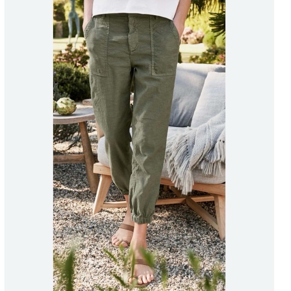 Frank & Eileen Jameson Utility Jogger Pants Rosemary Green Cotton Sz 6